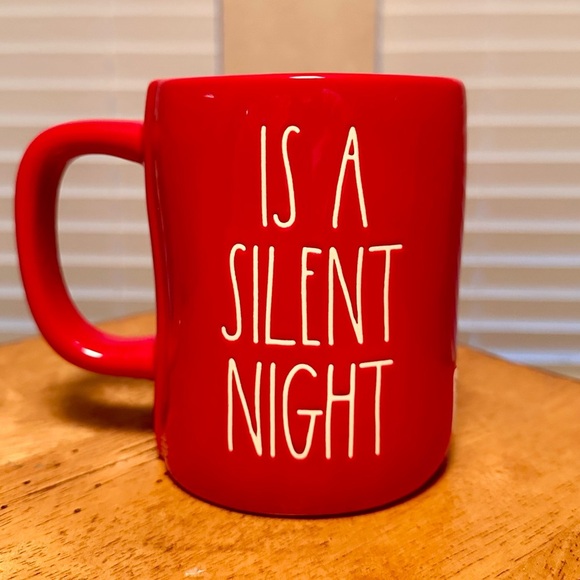 Rae Dunn ALL MAMA WANTS IS A SILENT NIGHT Red Double Sided Ceramic Mug NEW!! - Picture 3 of 3